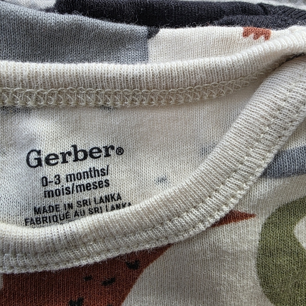 🔥5 FOR $25🔥NWOT Gerber Baby Boy Dino Onesies 4 Pack 0-3months - Picture 9 of 11